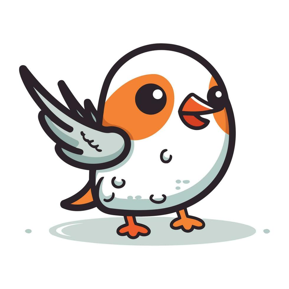 carino uccello cartone animato personaggio vettore illustrazione. isolato su bianca sfondo.