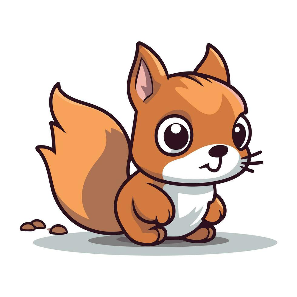 carino scoiattolo cartone animato personaggio vettore illustrazione. carino poco scoiattolo mascotte.