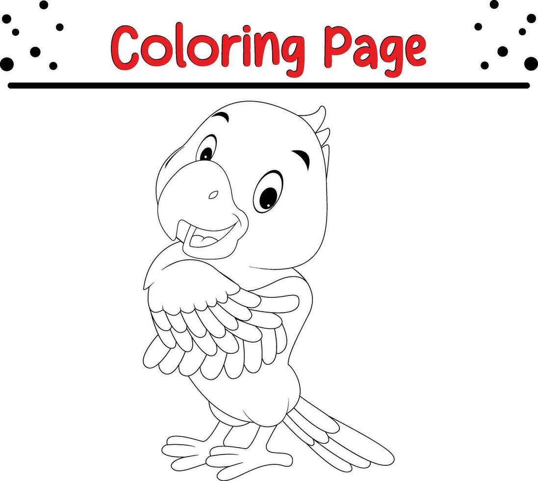 contento uccello colorazione pagina per bambini vettore