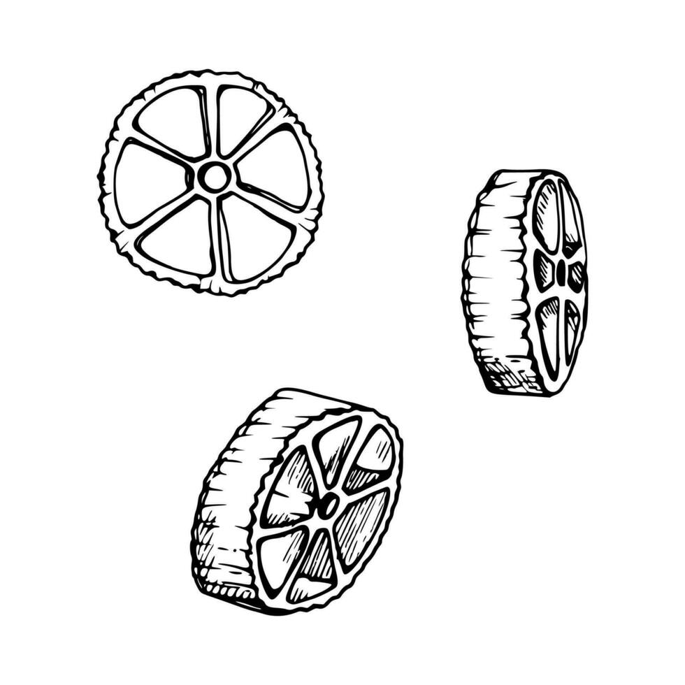 mano disegnato vettore inchiostro illustrazione. tipi di pasta italiano cucina tradizionale piatto rotelle. impostato di singolo oggetto elementi isolato su bianca. per ristorante, menù, cibo negozio e pacchetto, volantino, Stampa.