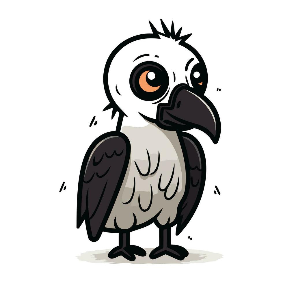 carino cartone animato avvoltoio. vettore illustrazione isolato su bianca sfondo.