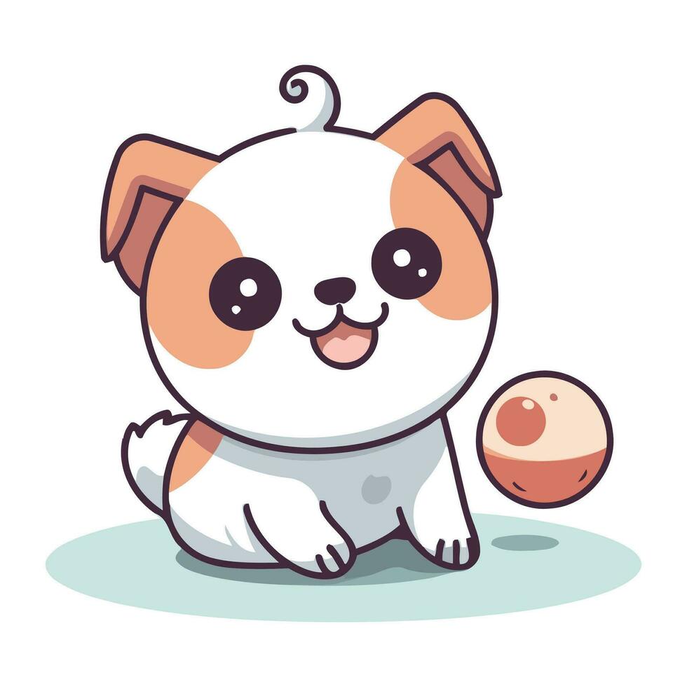 carino cane con uovo. vettore illustrazione di un' carino cane.