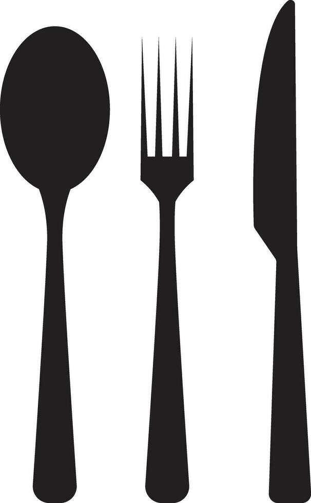 cucchiaio, forchetta e coltello icona impostato vettore