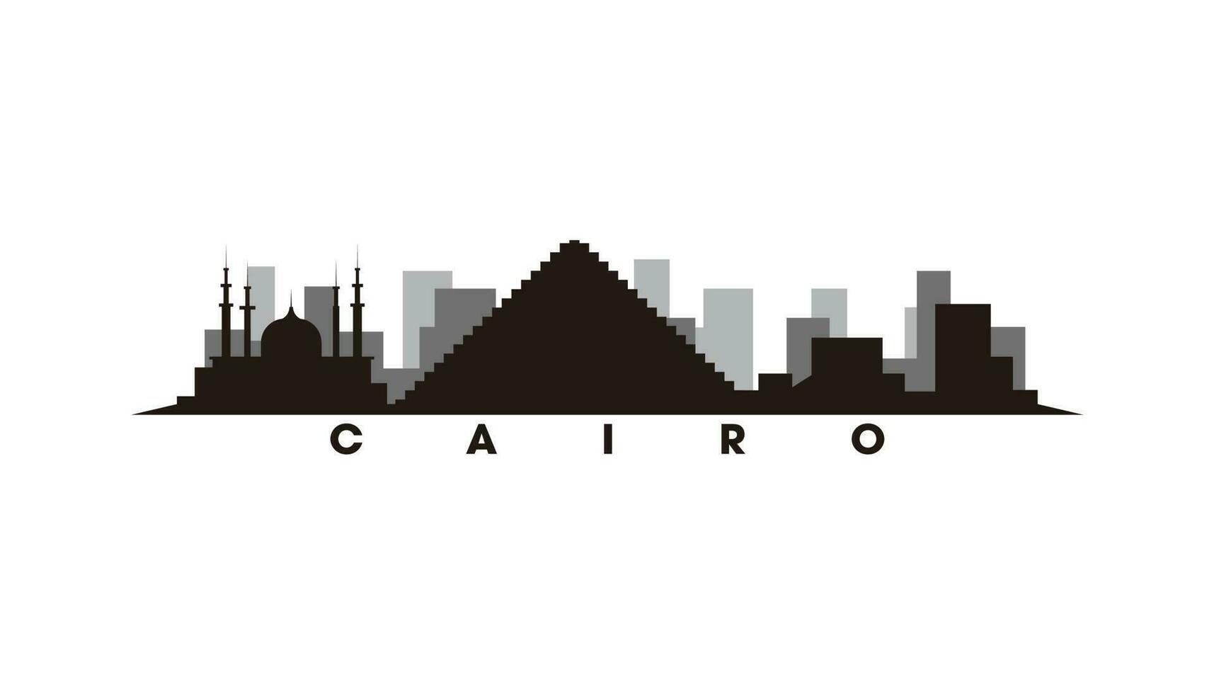 Cairo Egitto orizzonte e punti di riferimento silhouette vettore