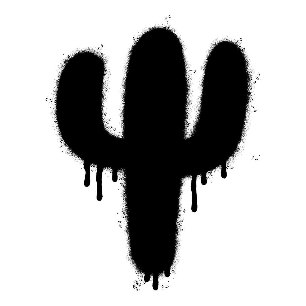 spray dipinto graffiti cactus icona spruzzato isolato con un' bianca sfondo. vettore