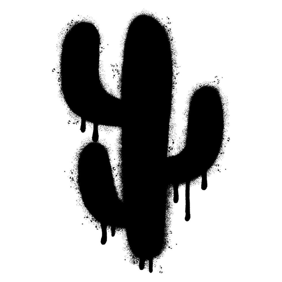 spray dipinto graffiti cactus icona spruzzato isolato con un' bianca sfondo. vettore