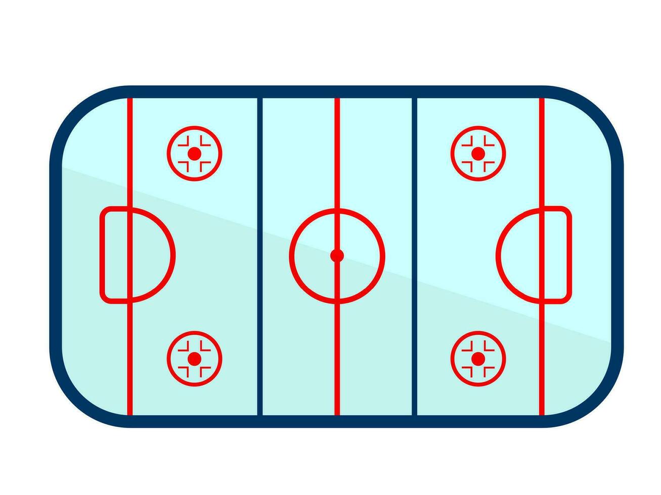 hockey ghiaccio pista campo con marcature su esso vettore