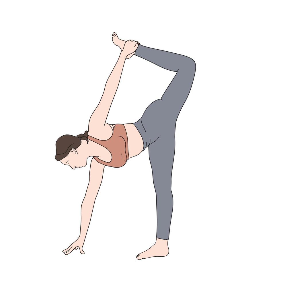 personaggio illustrazione-personaggio in posa yoga, illustrazione del personaggio. vettore