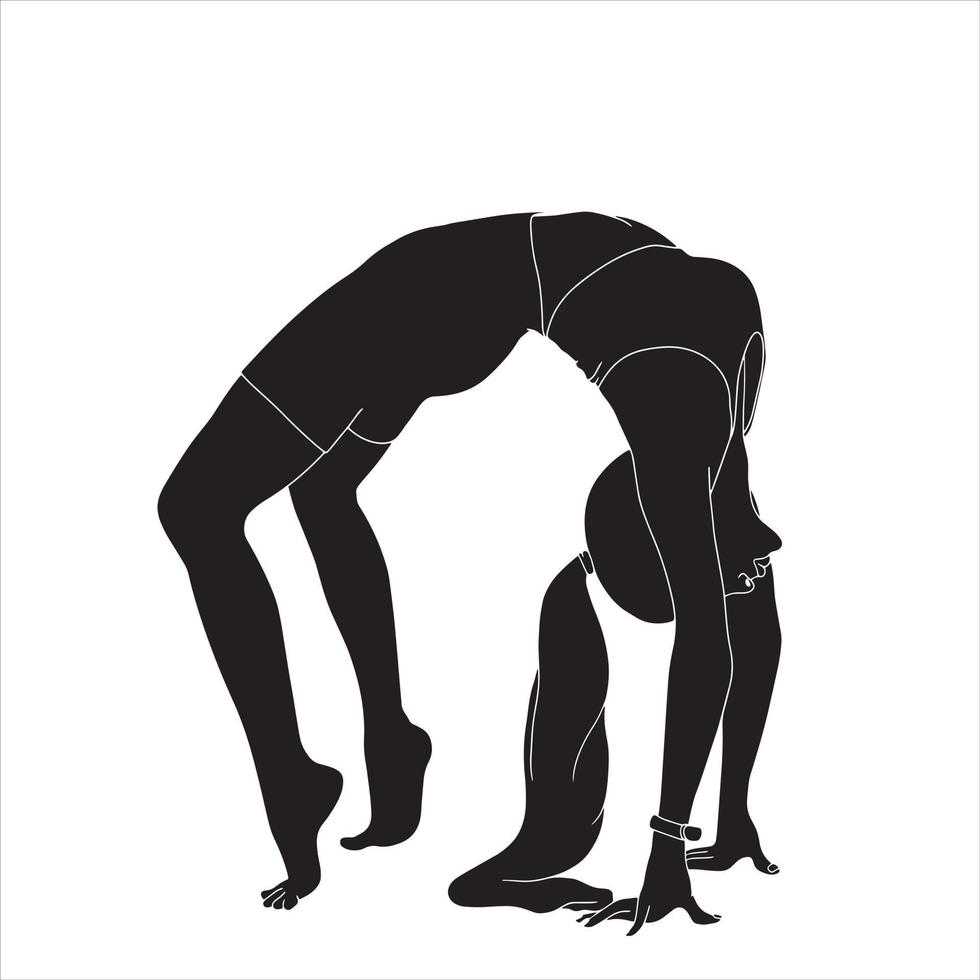 silhouette del personaggio - personaggio in posa yoga, sillhouette del personaggio. vettore