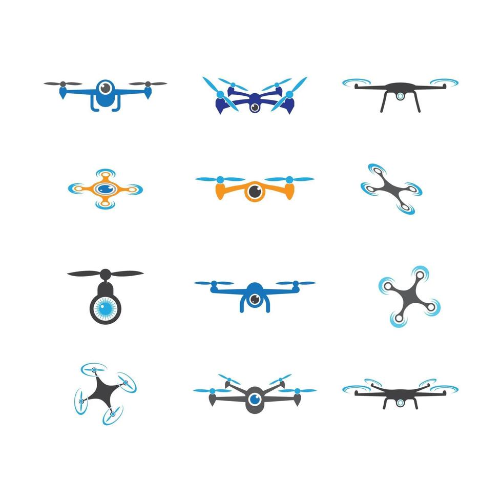 illustrazione delle immagini del logo del drone vettore