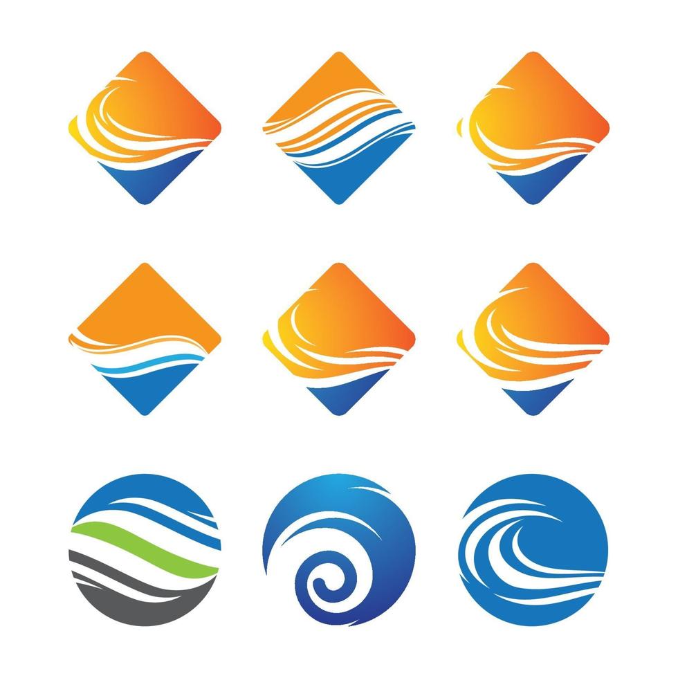 immagini del logo della spiaggia al tramonto vettore