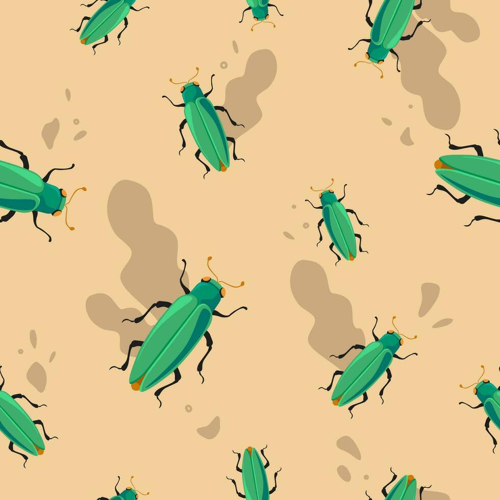 verde scarafaggio o insetto con macchie ornamento vettore