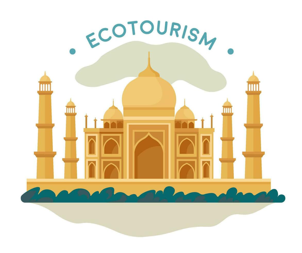 ecoturismo taj Mahal vista, architettonico Meraviglia vettore