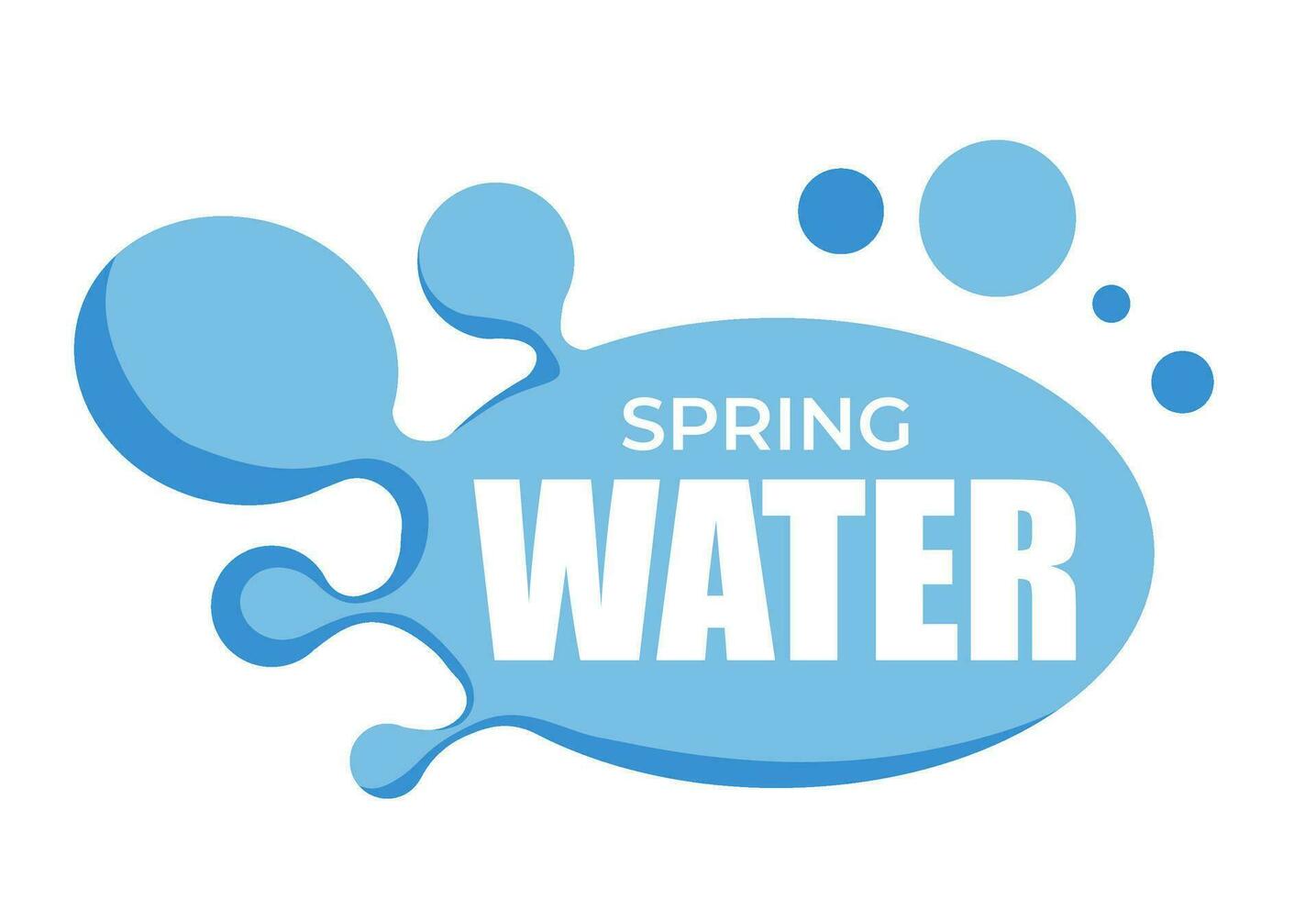 biologico e naturale primavera acqua, icona con gocce vettore
