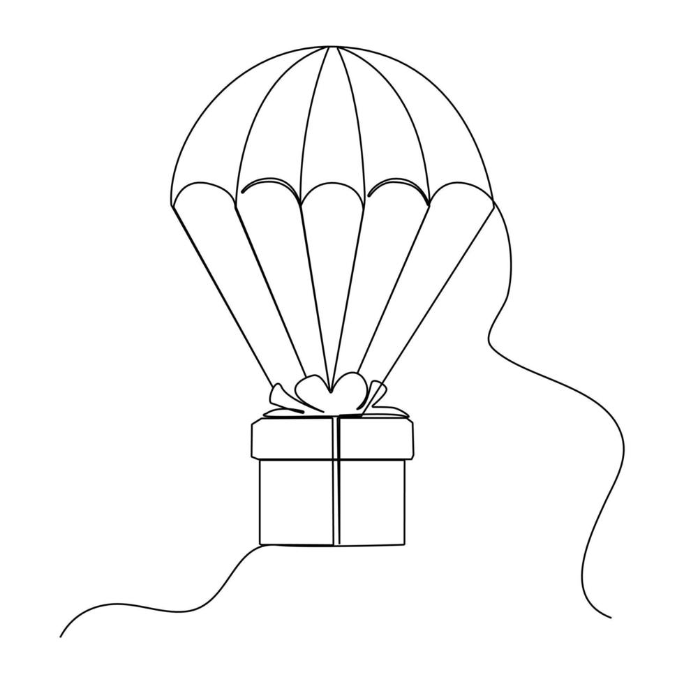 scatola paracadute in linea continua vettore