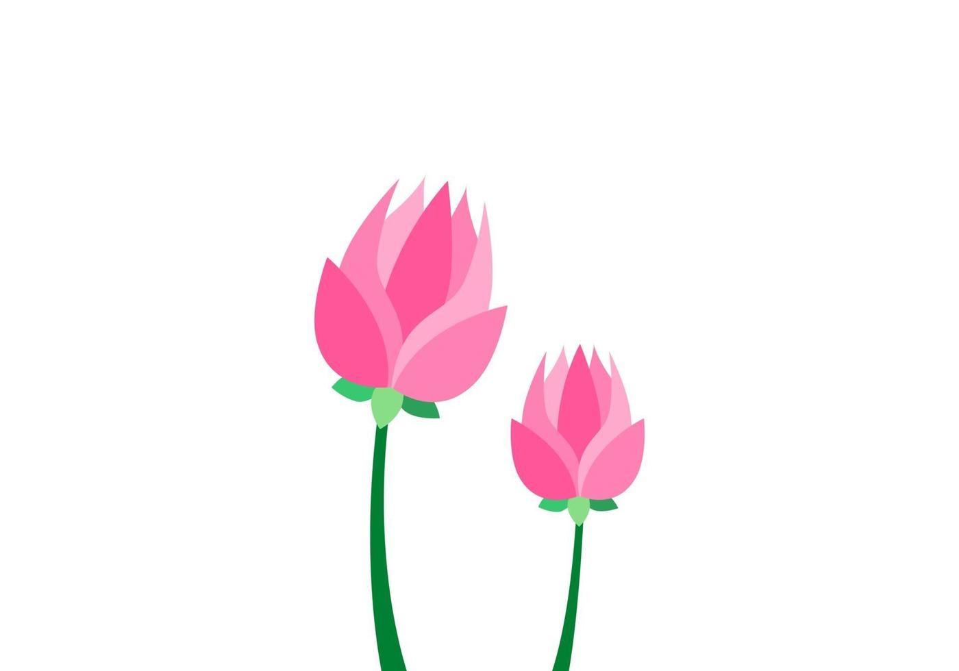illustrazione piana dell'icona del ramo dei fiori di loto rosa vettore