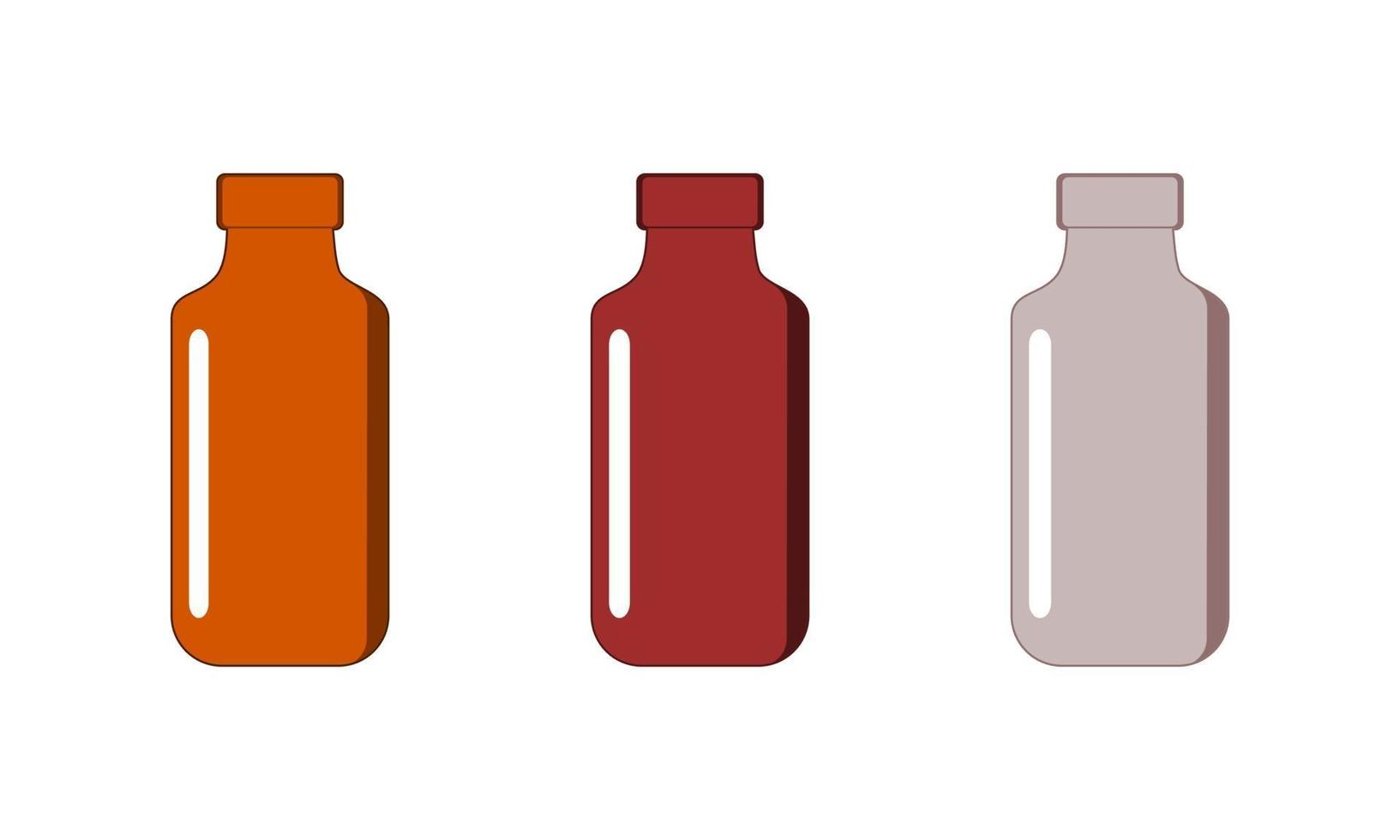 bottiglia set illustrazione piatta a colori vettore