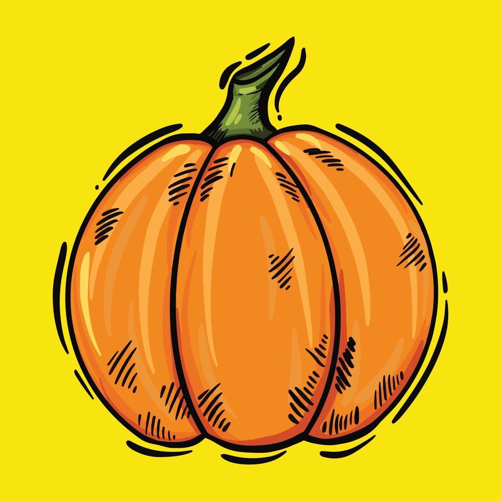 illustrazione vettoriale disegnata a mano di zucca