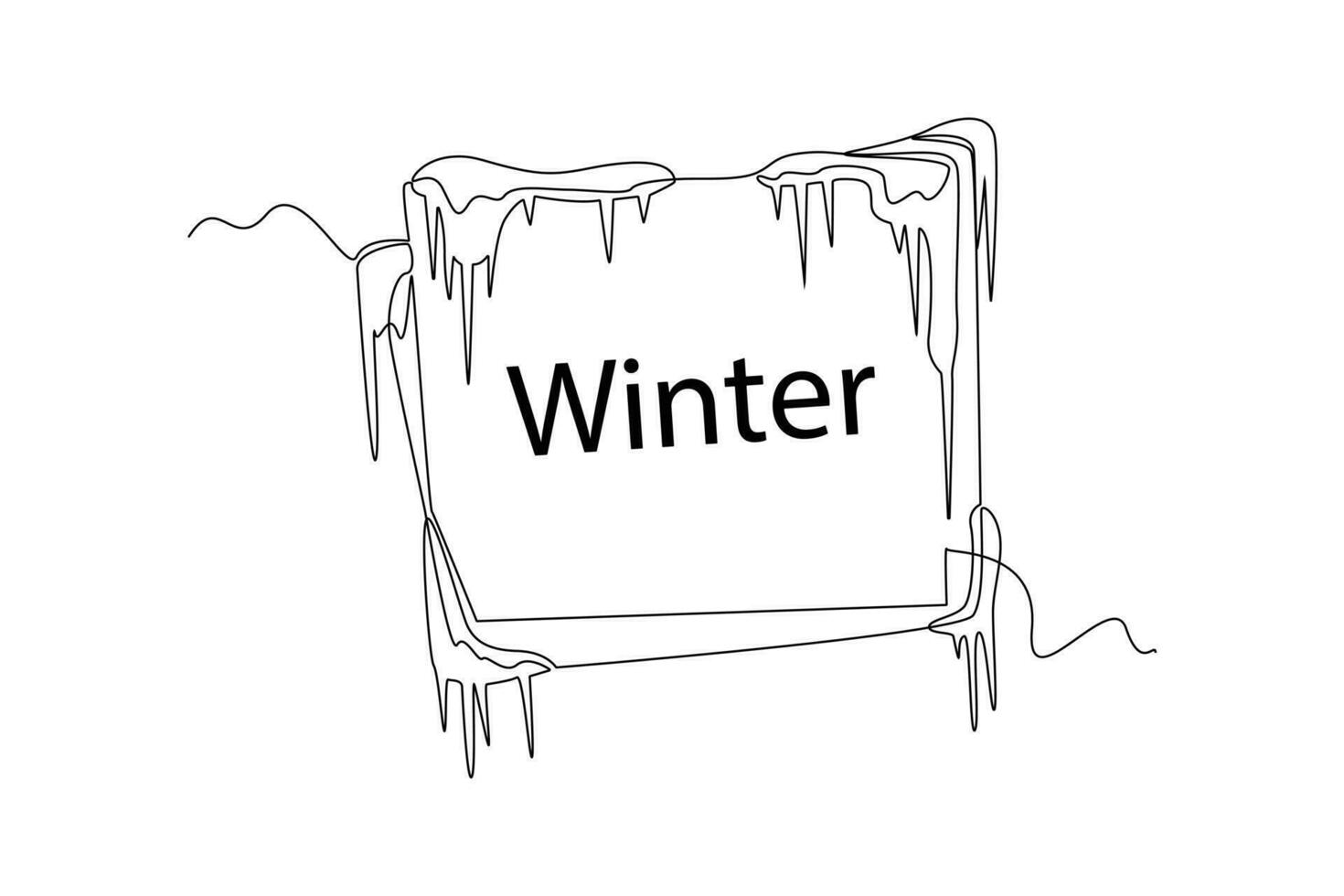 continuo uno linea disegno inverno attività. inverno concetto. scarabocchio vettore illustrazione.