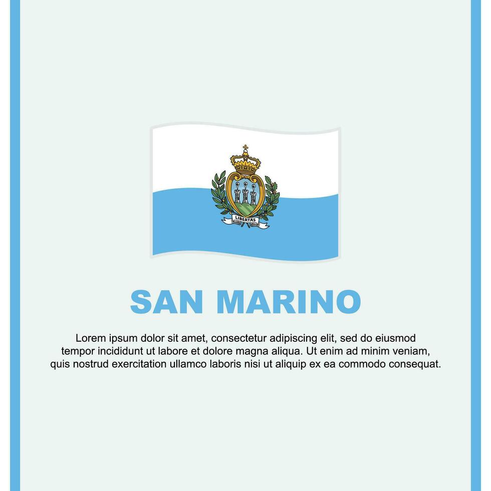 san Marino bandiera sfondo design modello. san Marino indipendenza giorno bandiera sociale media inviare. san Marino cartone animato vettore
