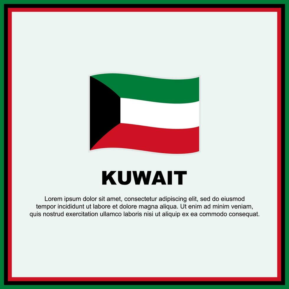 Kuwait bandiera sfondo design modello. Kuwait indipendenza giorno bandiera sociale media inviare. Kuwait bandiera vettore