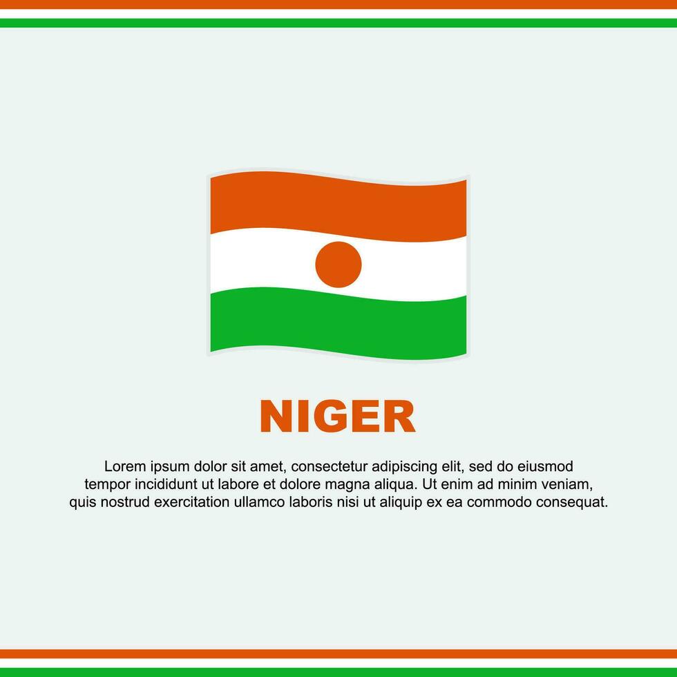 Niger bandiera sfondo design modello. Niger indipendenza giorno bandiera sociale media inviare. Niger design vettore
