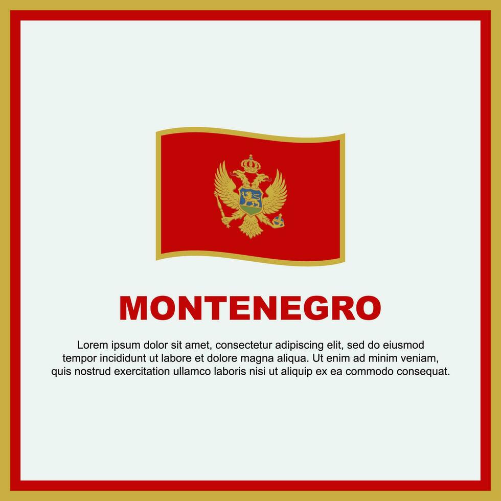 montenegro bandiera sfondo design modello. montenegro indipendenza giorno bandiera sociale media inviare. montenegro bandiera vettore