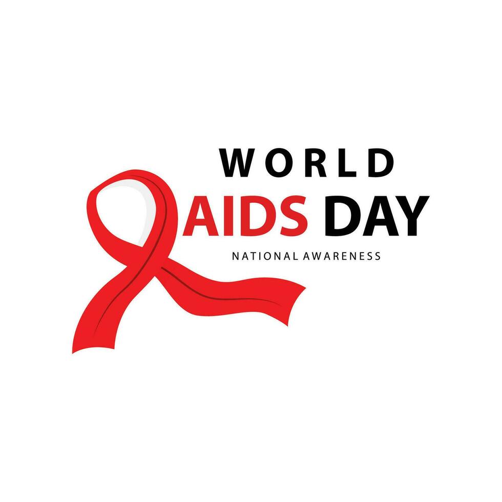 mondo AIDS giorno disegno, semplice AIDS nastro logo vettore illustrazione modello