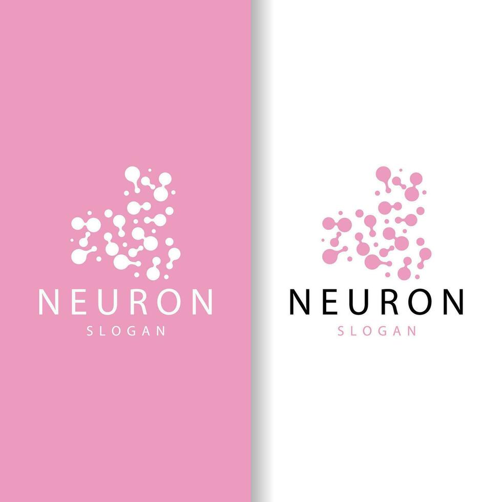 neurone logo, neurone nervo o alga marina vettore astratto molecola disegno, modello illustrazione