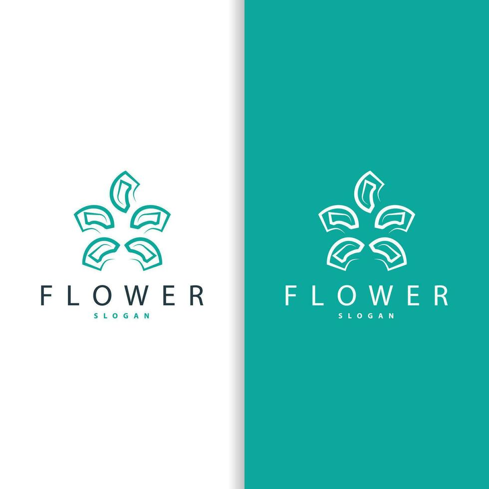 semplice fiore logo, vettore ornamentale pianta linea design per attività commerciale marca, modello illustrazione
