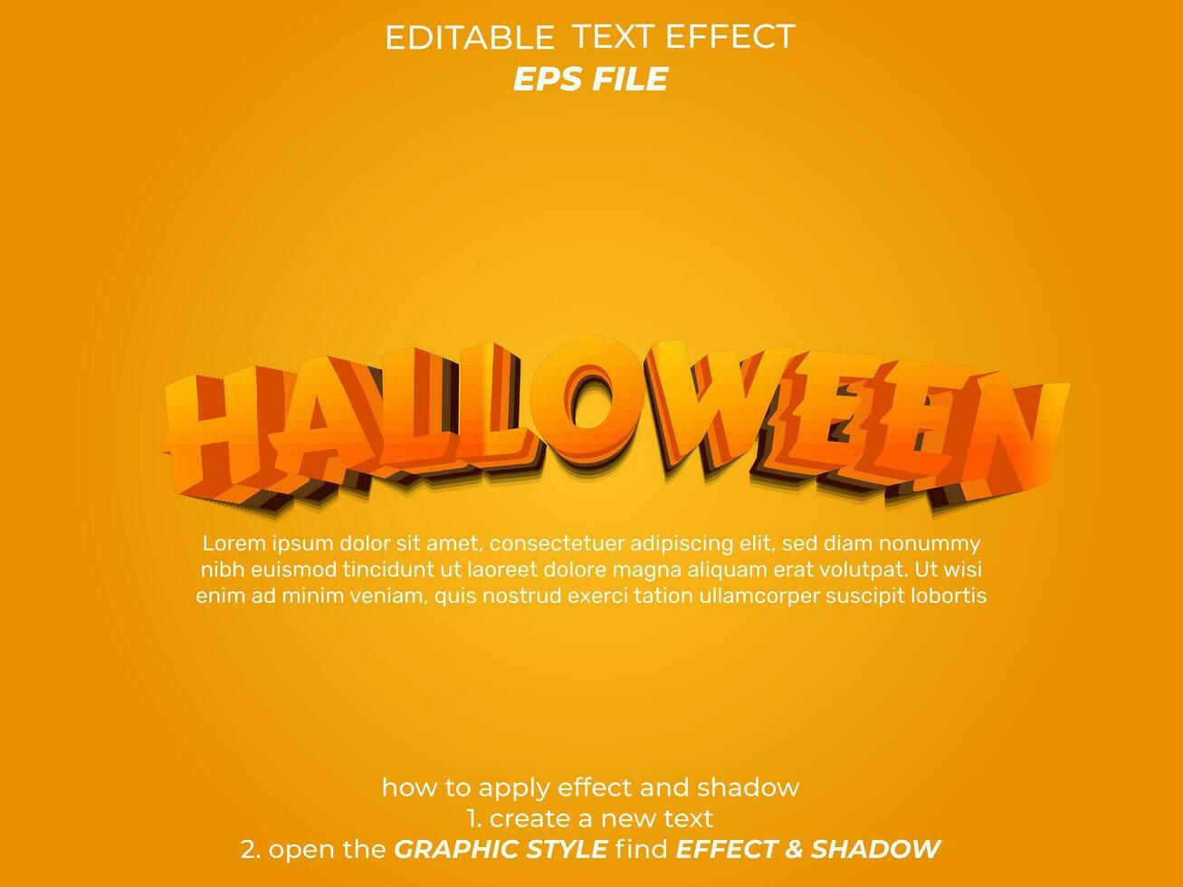 Halloween modificabile testo effetto 3d font stile uso per logo e attività commerciale marca. vettore modello