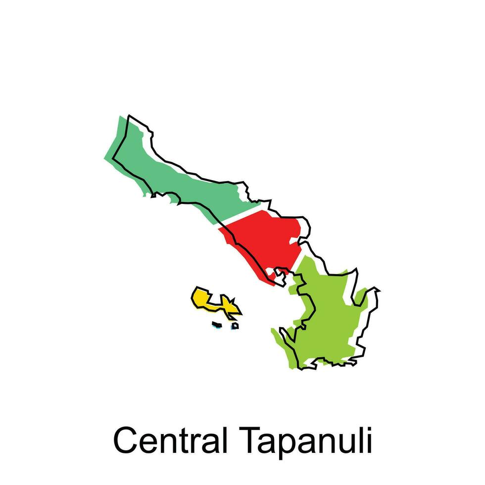 carta geografica città di centrale tapanuli logo disegno, Provincia di nord sumatra, mondo carta geografica internazionale vettore modello con schema grafico schizzo stile