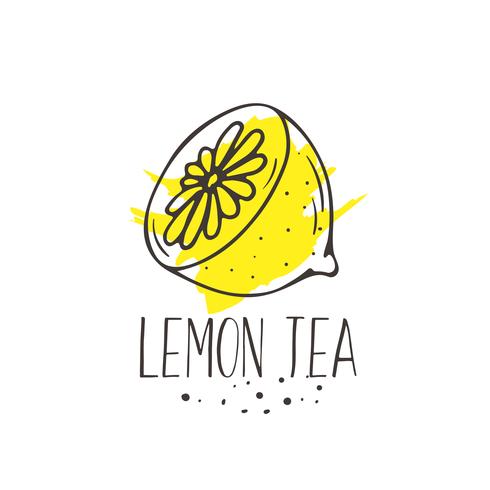 Stampa di tè al limone. vettore