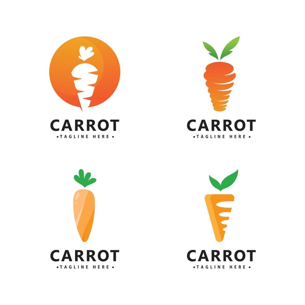 modello di progettazione di vettore dell'icona del logo della carota