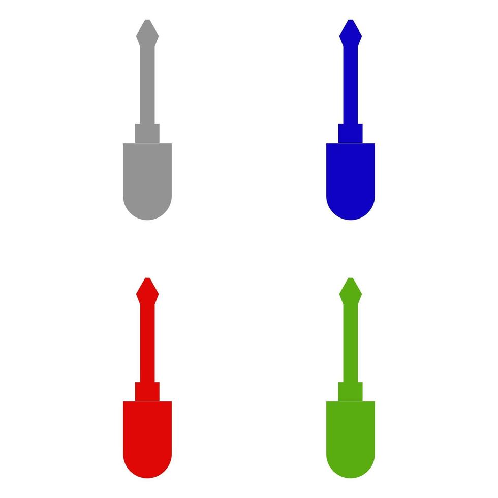 cacciavite illustrato su sfondo bianco vettore