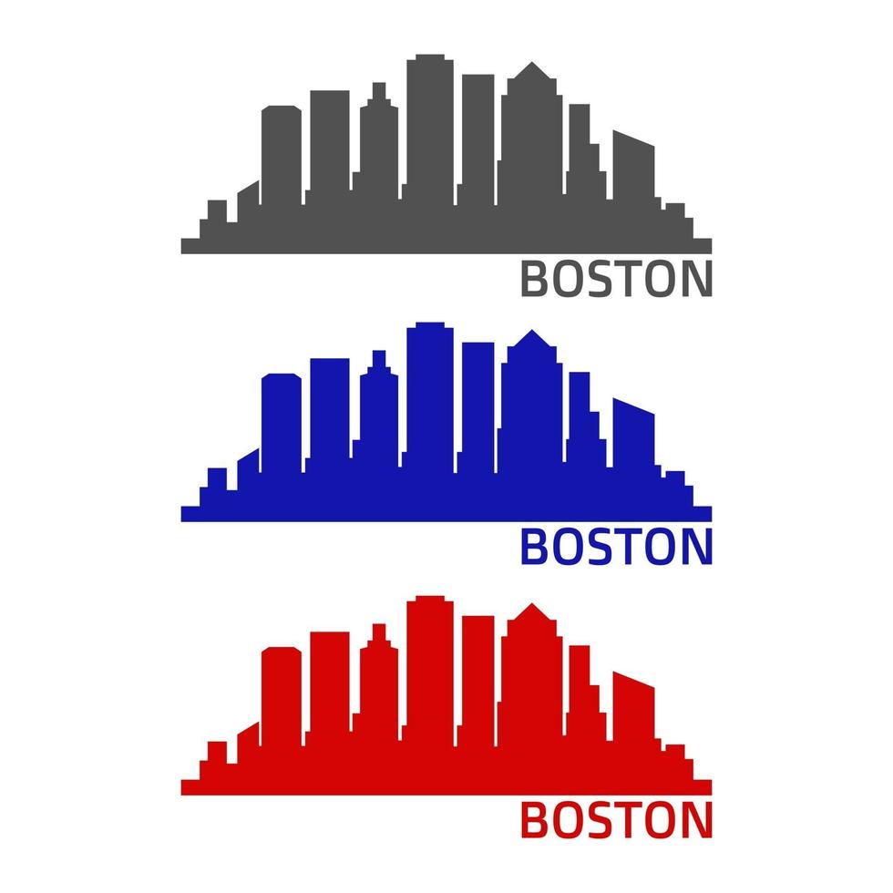 skyline di Boston illustrato su sfondo bianco vettore