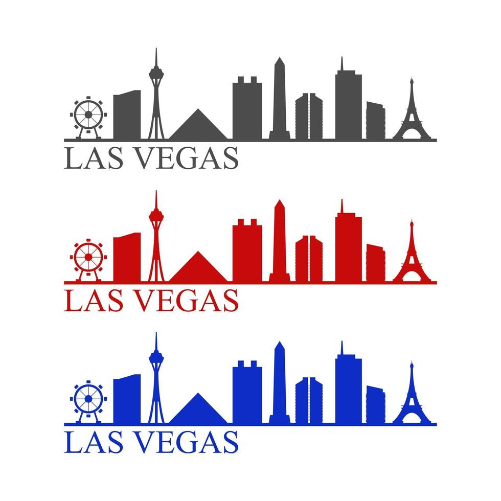 skyline di las vegas illustrato su sfondo bianco vettore