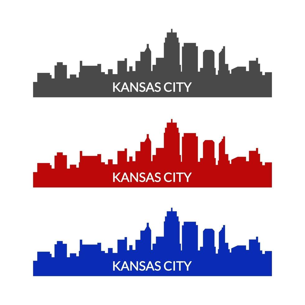 skyline di Kansas City illustrato su sfondo bianco vettore