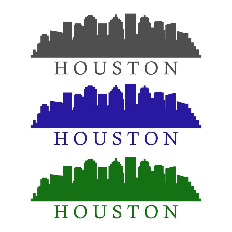 skyline di Houston illustrato su sfondo bianco vettore