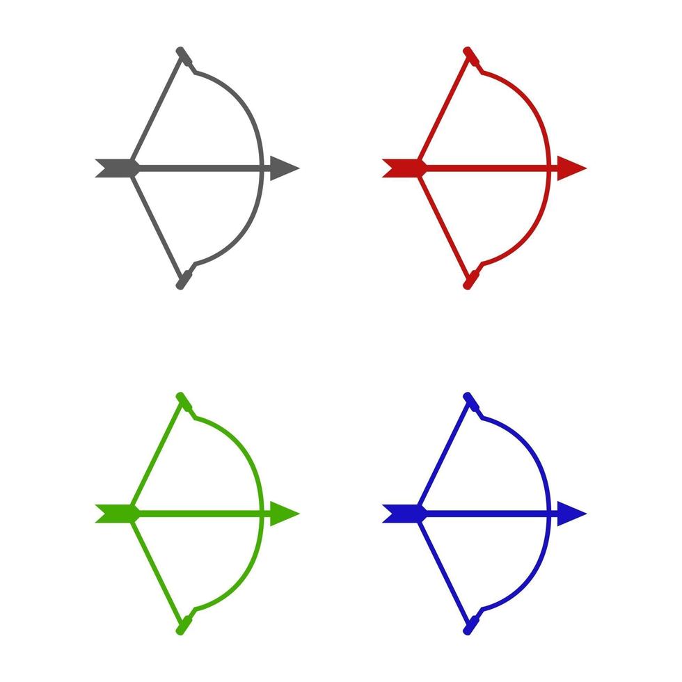arco e freccia illustrati su sfondo bianco vettore