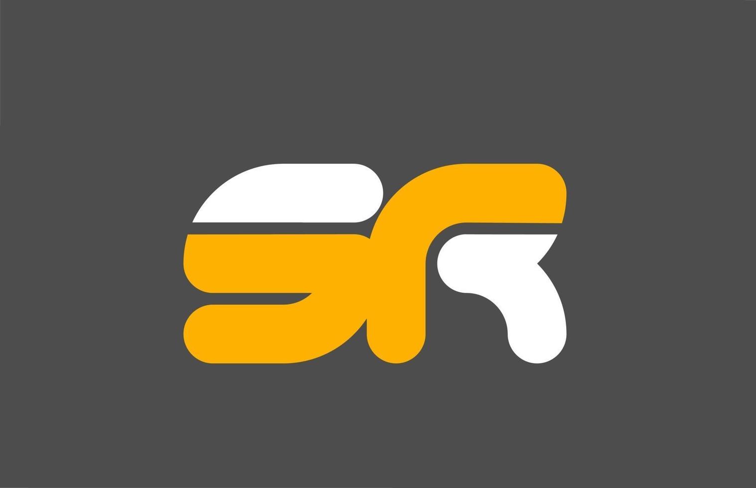 giallo bianco grigio combinazione logo lettera sr sr alfabeto design icon vettore