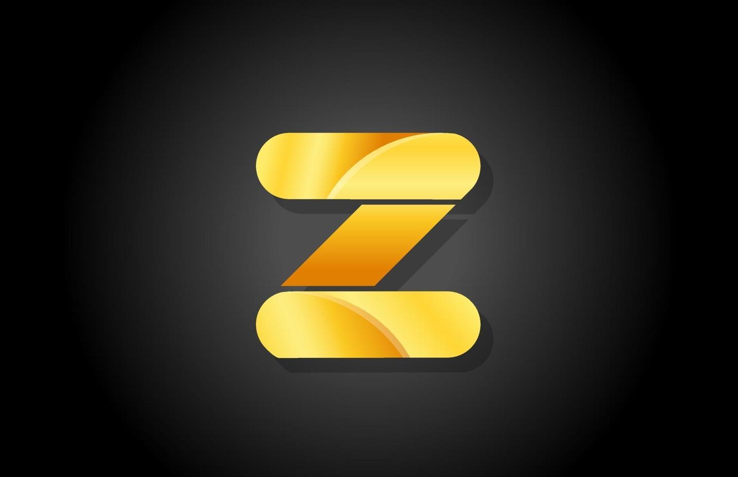 logo oro sfumato dorato z icona del design della lettera dell'alfabeto per l'azienda vettore