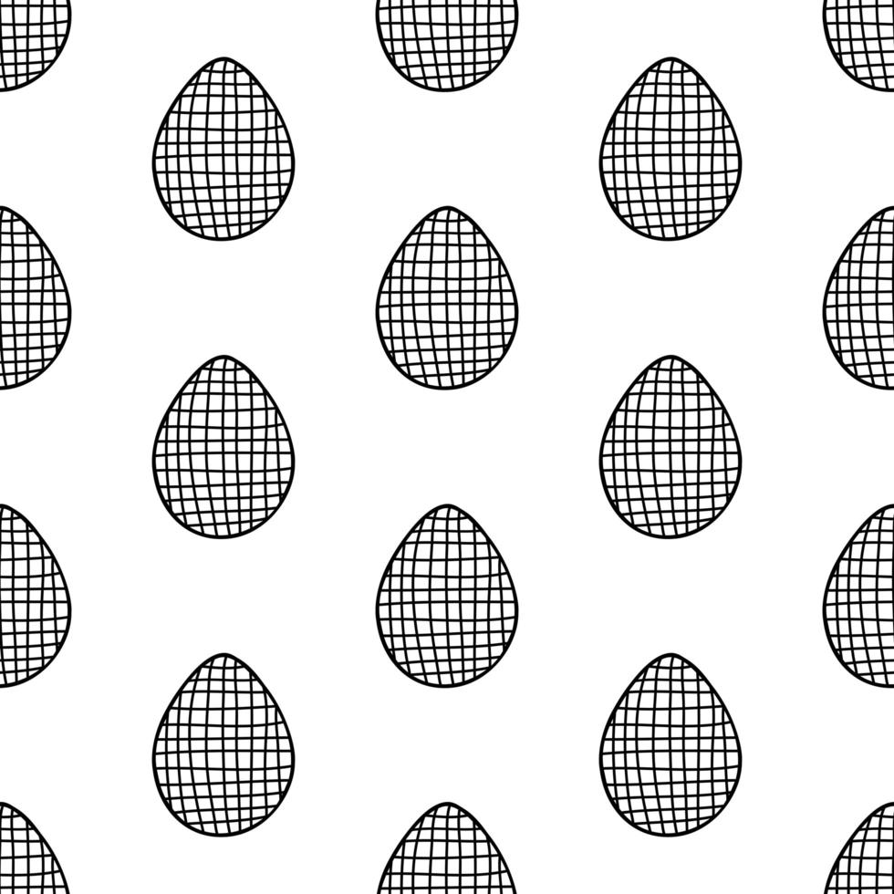 modello senza cuciture fatto dall'illustrazione disegnata a mano delle uova di Pasqua vettore