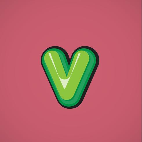 Carattere comico verde da un fontset, illustrazione di vettore