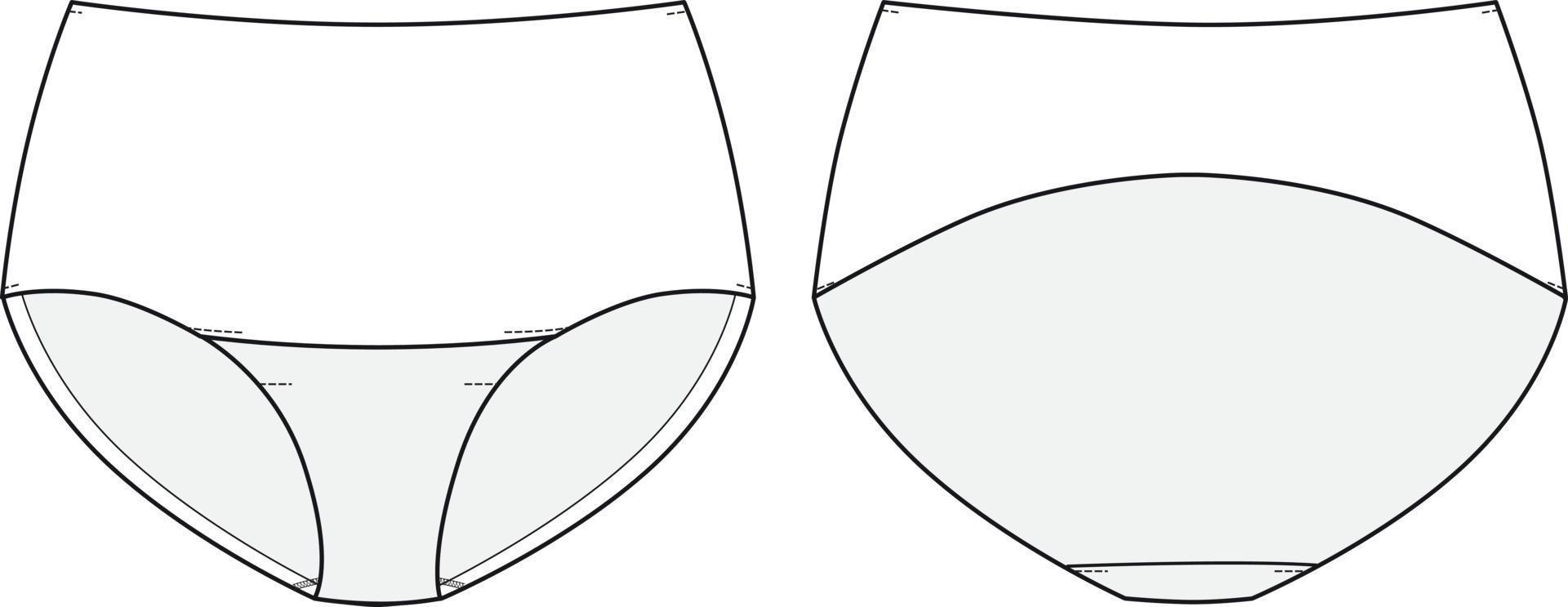 illustrazione di biancheria intima shaper. schizzo piatto mutandine modellabili modificabili vettore
