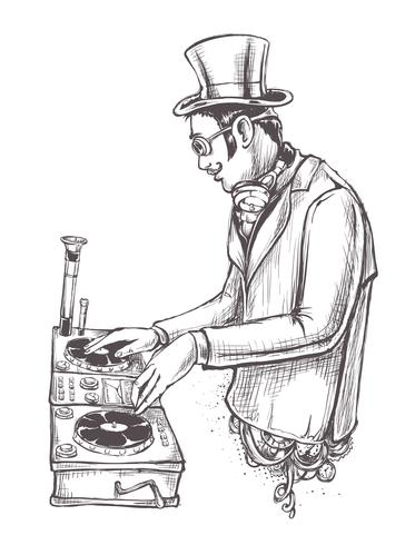 DJ vintage vettore