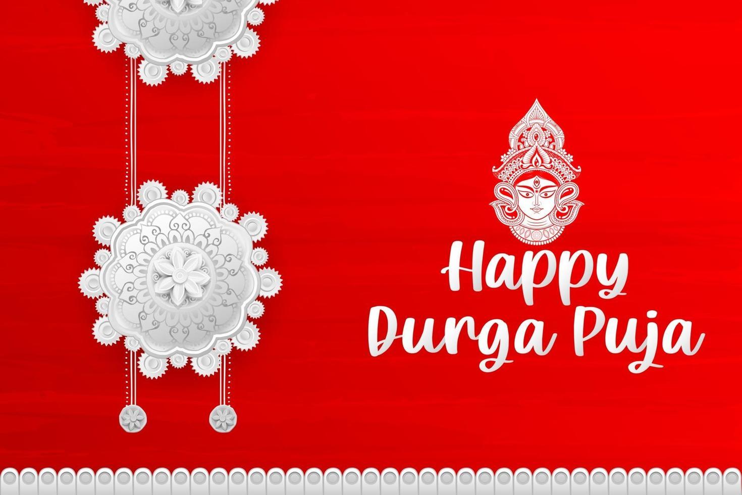 dea durga faccia in felice durga puja subh navratri indiano religioso vettore