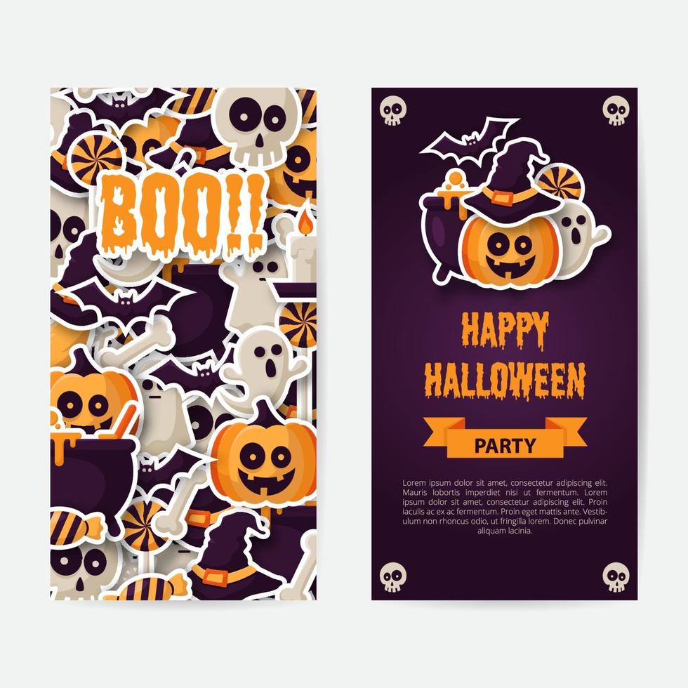 set di banner di halloween felice. illustrazione vettoriale