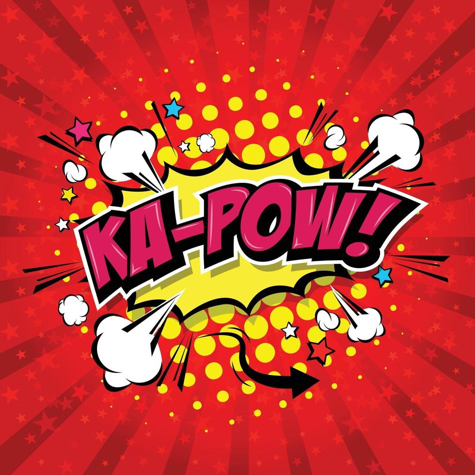 ka-pow fumetto comico, cartone animato. vettore