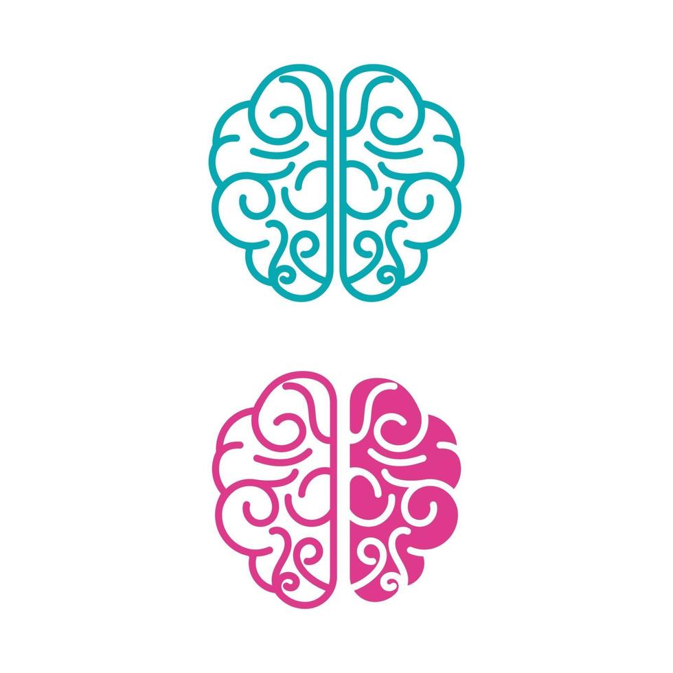 modello dell'icona dell'illustrazione di vettore del cervello di salute